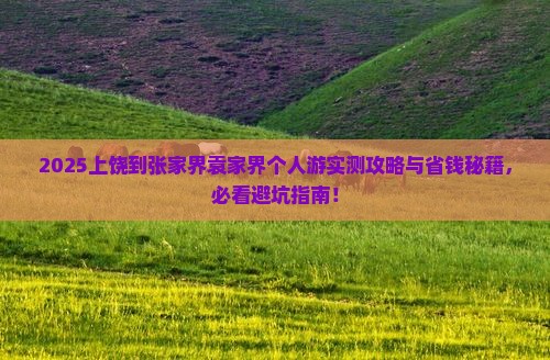 上饶到张家界袁家界个人游