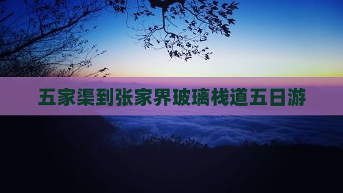 五家渠到张家界玻璃栈道五日游