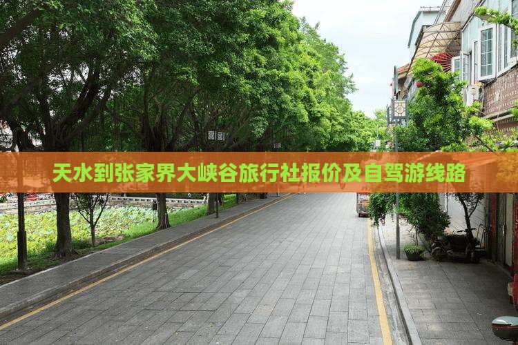 天水到张家界大峡谷旅行社
