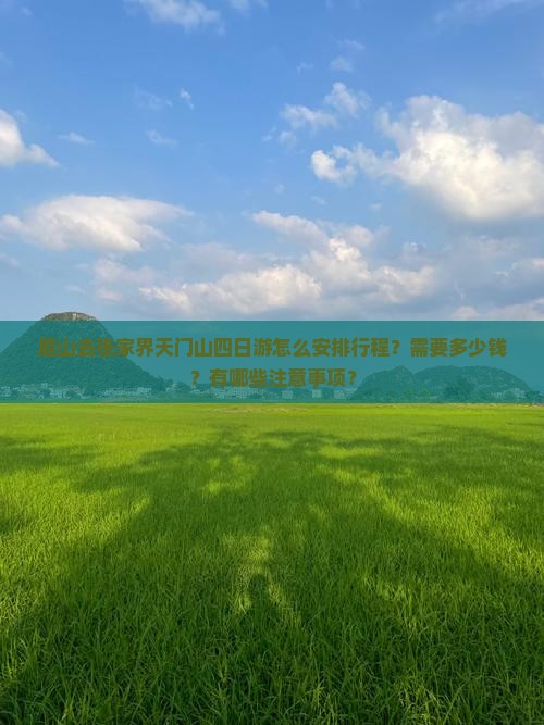 眉山去张家界天门山四日游