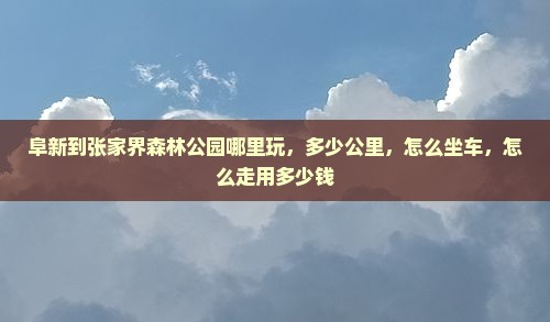 阜新到张家界森林公园哪里玩