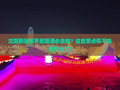 沈阳到张家界武陵源必去地