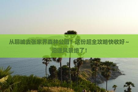聊城到张家界森林公园攻略