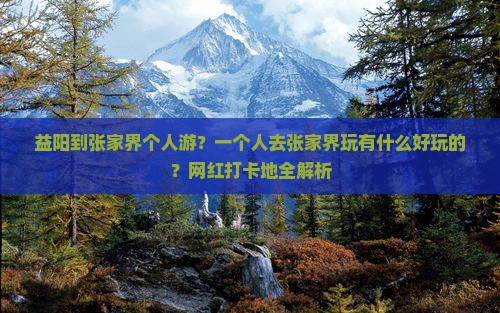 益阳到张家界个人游