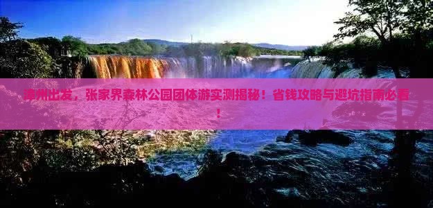漳州到张家界森林公园团体旅游