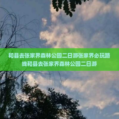 和县去张家界森林公园二日游