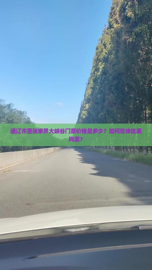 通辽市到张家界大峡谷门票