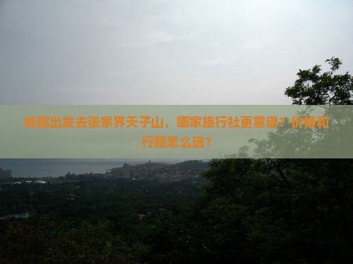 成都去张家界天子山旅行社