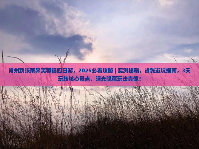 常州到张家界芙蓉镇四日游