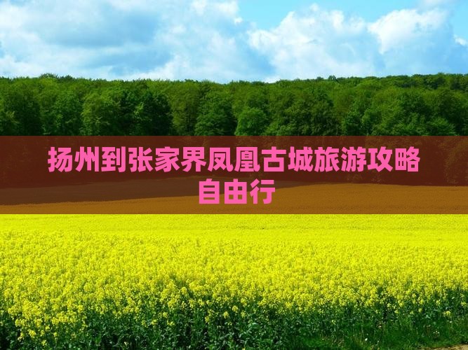 扬州到张家界凤凰古城自由团
