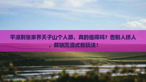 平凉到张家界天子山个人游