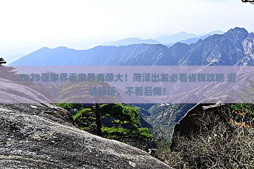 菏泽到张家界袁家界必去地
