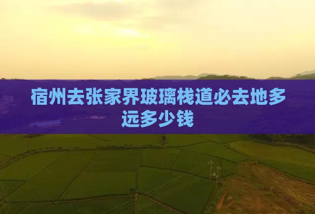 宿州去张家界玻璃栈道必去地多远多少钱