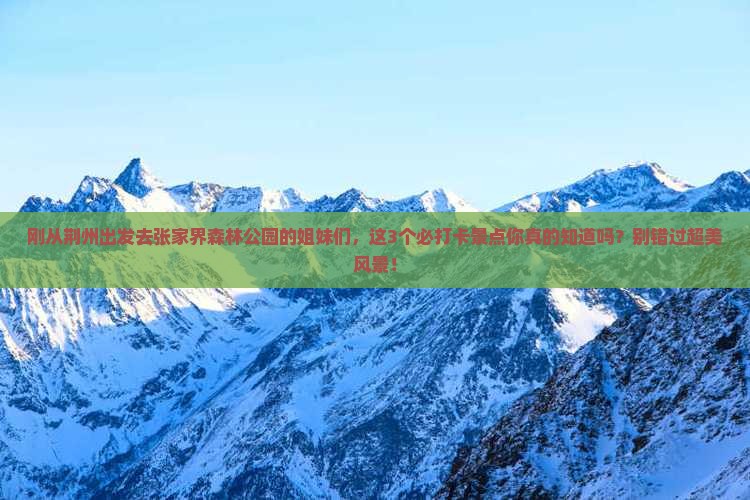 荆州到张家界森林公园景点