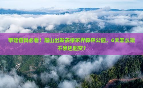 眉山到张家界森林公园六日游