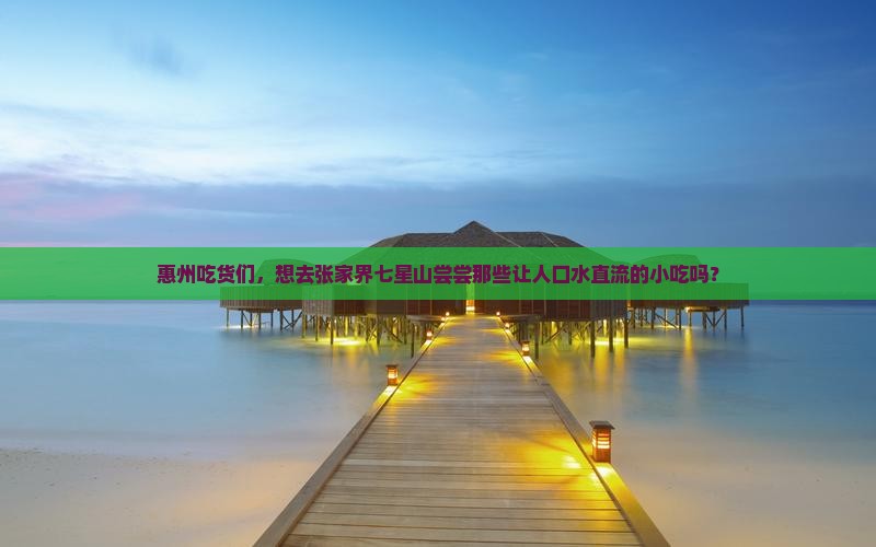 惠州去张家界七星山旅游小吃