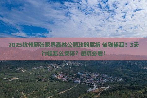 杭州到张家界森林公园攻略