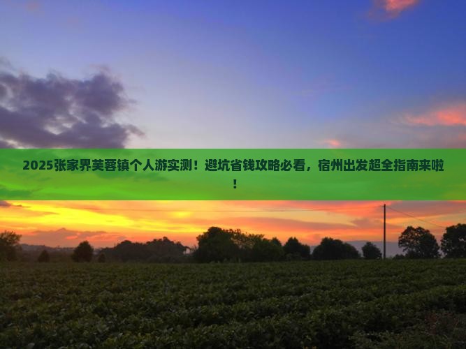 宿州去张家界芙蓉镇个人游