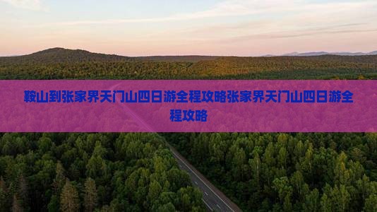 鞍山到张家界天门山四日游