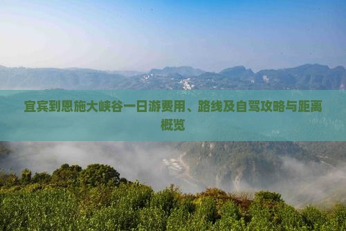 宜宾到恩施大峡谷一日游费用、路线及自驾攻略与距离概览